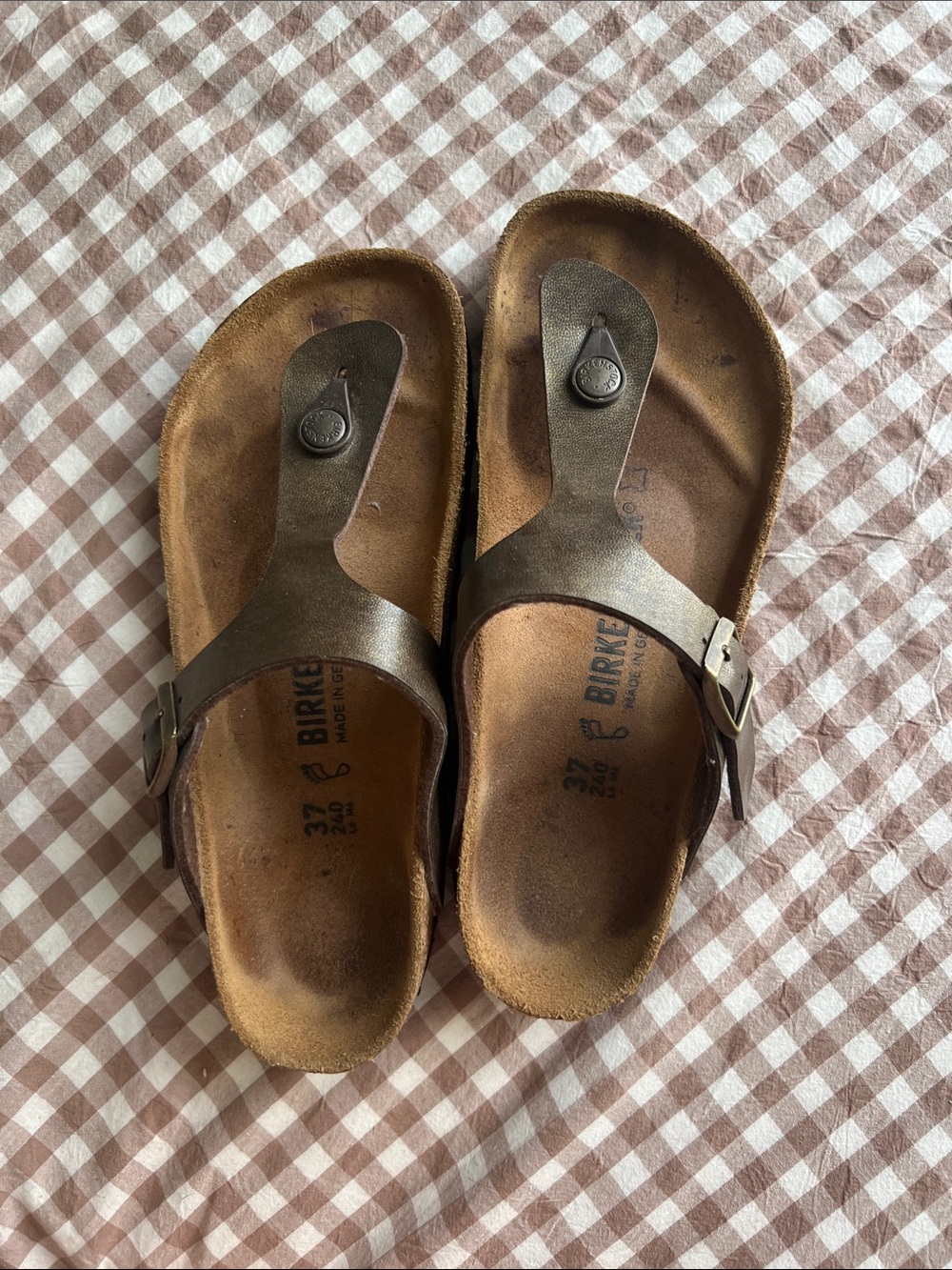 Birkenstock Brown Metallic Sandals